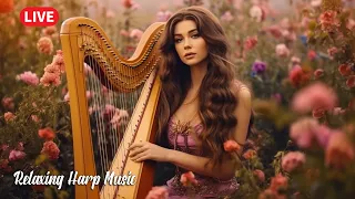 🔴 Heavenly Harp Instrumental 🌿 Calming Music, Healing Music, Meditation Music, Relaxing Sleep Music