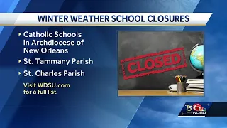 New Orleans-Area schools announce closures due to winter weather concerns