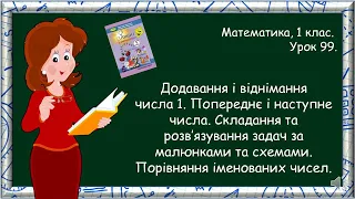 99.  Додавання і віднімання числа 1  Попереднє і наступне числа