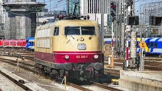 Hurray she's still driving !! Legendary BR 103 245 as replacement locomotive in Munich Hbf !!