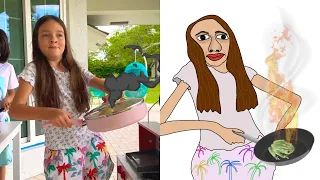 Nastya and his friends are making cook - Like Nastya funny drawing meme