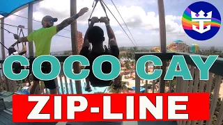 The Most Awesome ZIPLINE Experience EVER at Cococay! cococay zipline