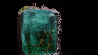 Monster Crab Threat of Swimmer Diorama  / Thalassophobia / Resin diorama