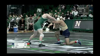 157lbs Jonathan Ley (Navy) vs Carter Baer (BInghamton)