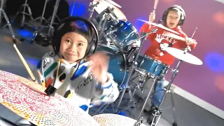 Little Kids Blast Uptown Funk on the Drums