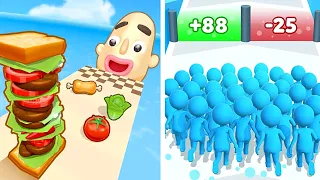 Sandwich Runner Game Levels 116-123 | Count Master 3D Game Levels 1-10 Top Gameplay