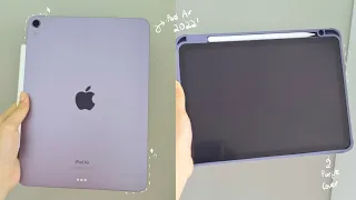 📦✨ iPad Air 5 2022 (purple) Unboxing + Accessories ✨📦 | aesthetic and ASMR