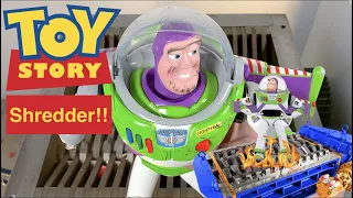 BUZZ LIGHTYEAR TOY STORY 4 TOY MEETS THE SHREDDER MACHINE SHREDDING "AWESOME BUZZ LIGHTYEAR SHRED"