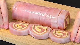 This is how I make chicken breasts for guests. Chicken rolls with cheese