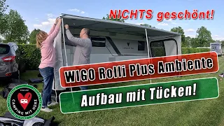 WIGO Rolli Plus Ambiente - Aufbau mit Tücken - Camping mit Herz - Sackmarkise - Vorzelt