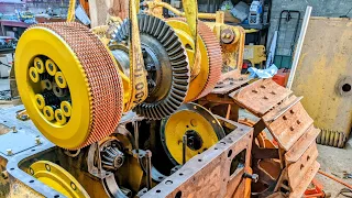 Bevel gear and steering clutch installation in a Caterpillar D4-7U