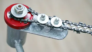 Making a Machine For Sawing Wood  Using a Drill And Chainsaw Chains