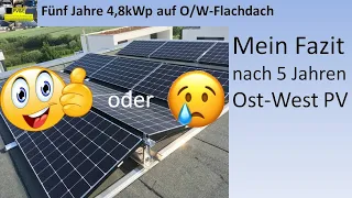 Fünf Jahre Ost-West PV: Komplette Auswertung