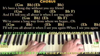 See You Again (Wiz Khalifa) Piano Cover Lesson in Gm with Chords/Lyrics