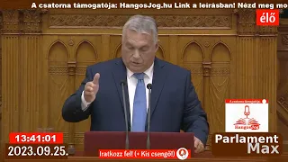 VITA: Orbán Viktor beszéde,az ellenzék válasza (2023.09.25.) )  |  ParlamentMax támogatóHangosjog.hu