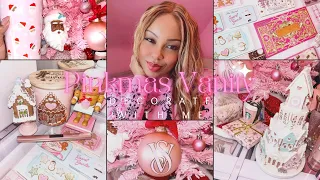 PINK CHRISTMAS DECORATE WITH ME 2023 + MINI PINKMAS HAUL | Fall Vanity Transformation