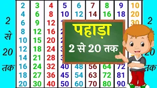 पहाड़ा 2 से 20 तक। Table 2 to 20। Table of 2।Table 2 Se 20 Tak Hindi Mein।