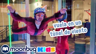 Blippi vuela en un túnel de viento | @BlippiEspanol | Moonbug Kids Parque de Juegos