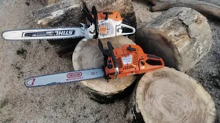 Stihl MS462 versus Husqvarna 390xp - 88cc/6.5HP  & 72cc/6HP working