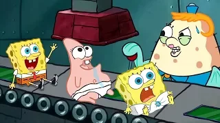 Spongebob's Game Frenzy - Funny Spongebob Scrub Scrub Scrub - Nicklodeon Jr Kids Games Video