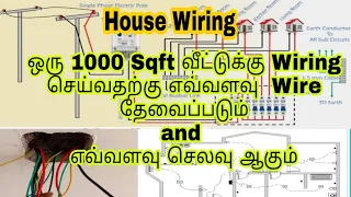 1000sqft உள்ள வீட்டுக்கு Wiring செய்வதற்கு எவ்வளவு Wire தேவைப்படும் and எவ்வளவு Cost ஆகும்