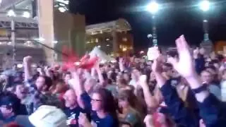 Crowd Outside Goes Crazy Rajai Davis Homerun 8th Inning - Game 7 of the 2016 World Series