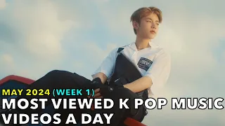 [TOP 100] MOST VIEWED K POP MUSIC VIDEOS A DAY (MAY 2024 - WEEK 1) [4K]