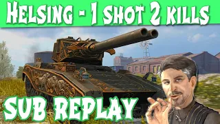 WOT Blitz Helsing sub replay - Double barrel shot nets two kills | World of Tanks Blitz