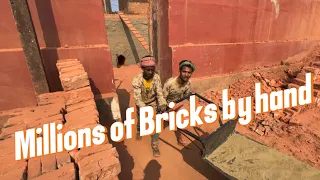 How They Make Millions of Clay Bricks by Hand. Massive Kiln. Full process