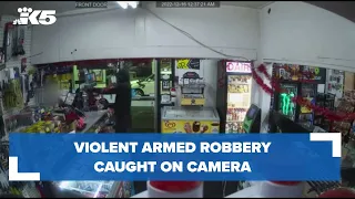 Violent armed robbery caught on camera