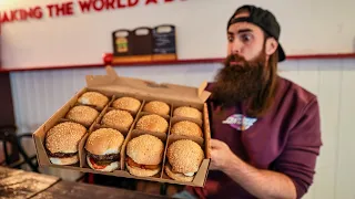 12 BURGERS IN 6 MINUTES...THE CHALLENGE THAT SPARKED A NATIONWIDE HAMBURGLER HUNT | BeardMeatsFood