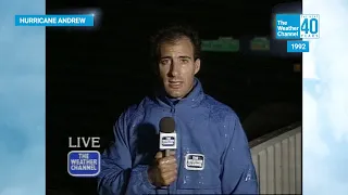 #TWC40: Jim Cantore's First Live Shot