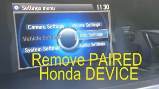 HONDA How to Delete Bluetooth Paired Device HFL Link Honda Link