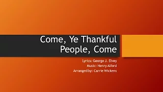 Come, Ye Thankful People, Come, Piano Arrangement