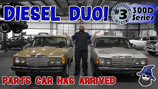 Diesel Duo! Parts car for '84 Mercedes 300D restore arrives. How bad is it?