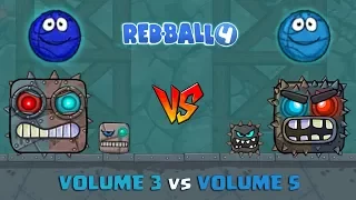RED BALL 4 - '2 BLUE BASKET BALL' vs VOLUME 3 vs VOLUME 5 Walk-Through with BOSS FIGHTS