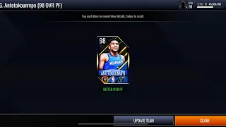 Claiming 101 ovr Giannis Antetokounmpo in nba live mobile