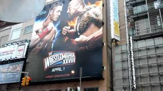 WrestleMania 28 April 1, 2012 billboard at times square new york nyc