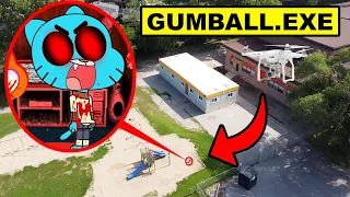 DRONE CATCHES CURSED GUMBALL.EXE BEHIND ABANDONED SCHOOL! | GUMBALL.EXE CAUGHT ON DRONE (Must Watch)