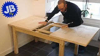 BEST HOMEMADE TABLE - How to make your own Extending Dining Table - DIY