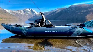 Kayak Fishing for Trout on ColdWater Lake Mount Saint Helens in the Blackfoot 130 Kayak