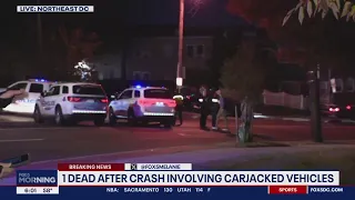 1 dead after carjacked vehicles crash in DC: police