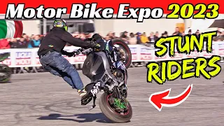 Motorcycle Stunt Contest Show - CRAZY Tricks & Extreme Actions - Motor Bike Expo 2023 [MBE] Verona