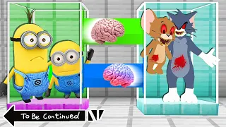 BRAIN EXCHANGE MINION vs SCARY TOM and JERRRY in MINECRAFT ! Doctor Jerry vs Scary Tom