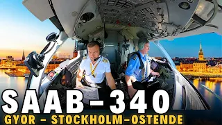 Cargo Pilot Duty Day: Gyor - Stockholm - Ostende on a SAAB 340