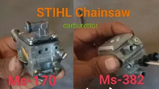 STIHL Chainsaw Carburetor Ms-382 & Ms-170 Best Adjustment Starting problem 💯 solved