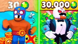 ¡CUENTA de 30 GEMAS VS 30.000 GEMAS en BRAWL STARS! 🤑