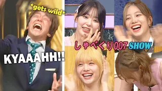 Le sserafim *almost died laughing* when Japanese hosts unexpectedly got WILD 😂