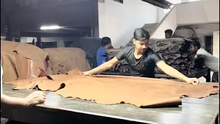 Making Process of Pure Leather from Animal skins in a tannery I How to make leather | Hide tanning