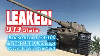 LEAKED! - 9.13 Konštrukta T-34/100 & TVP VTU Koncept Stats || World of Tanks